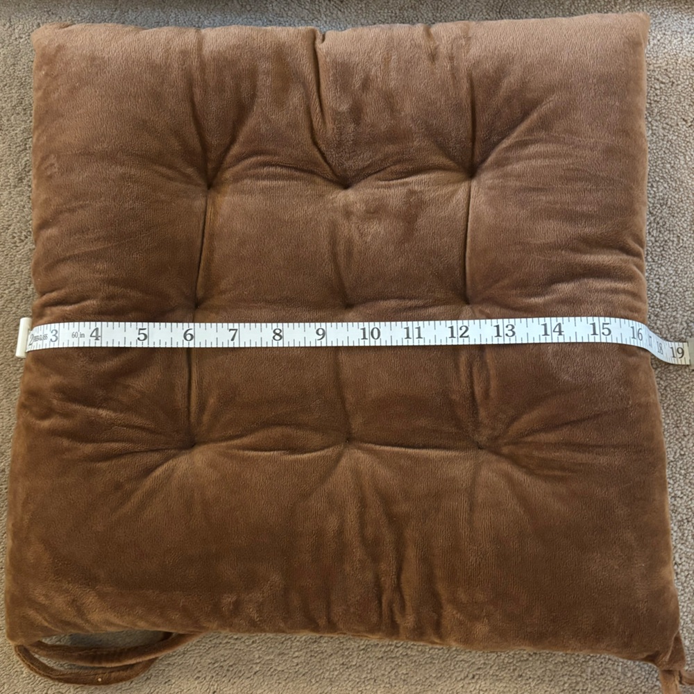 Set of Four Plush Brown Chair Cushions - Picture 4 of 5